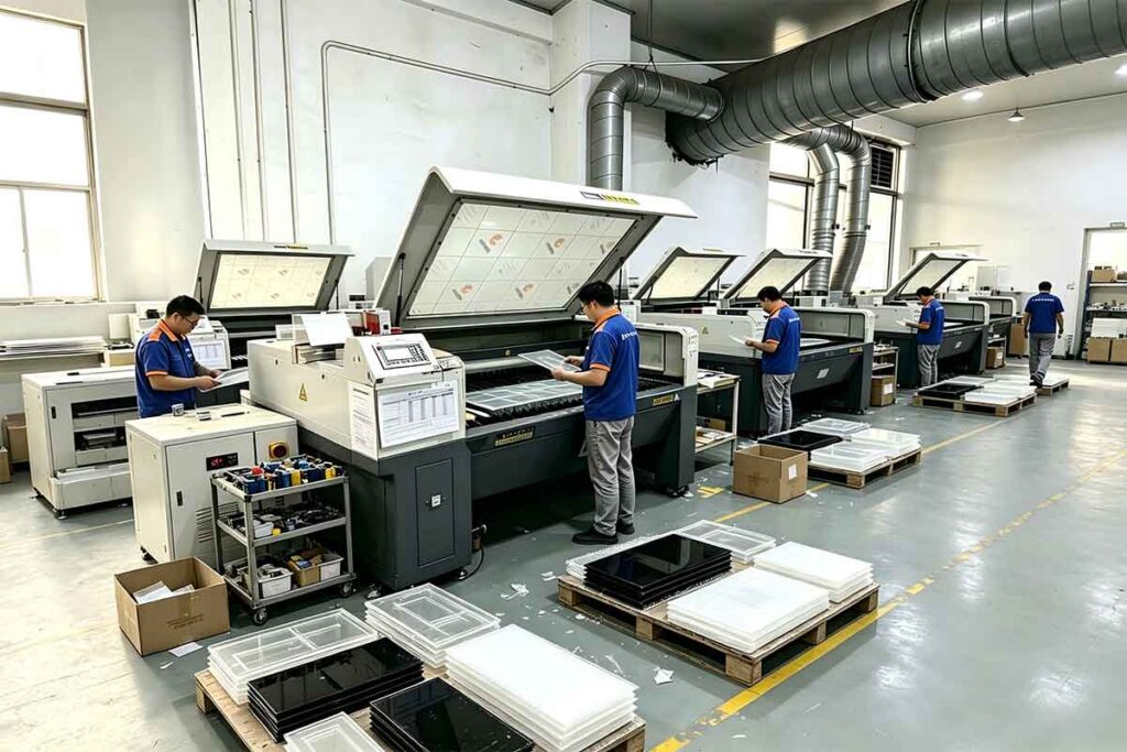 Laser cutting machine for acrylic and wood fabrication