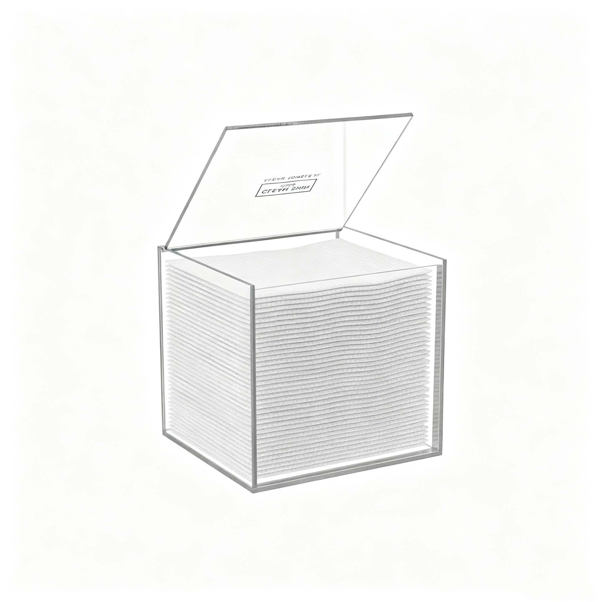 Acrylic Tissue Box with Hinged Lid