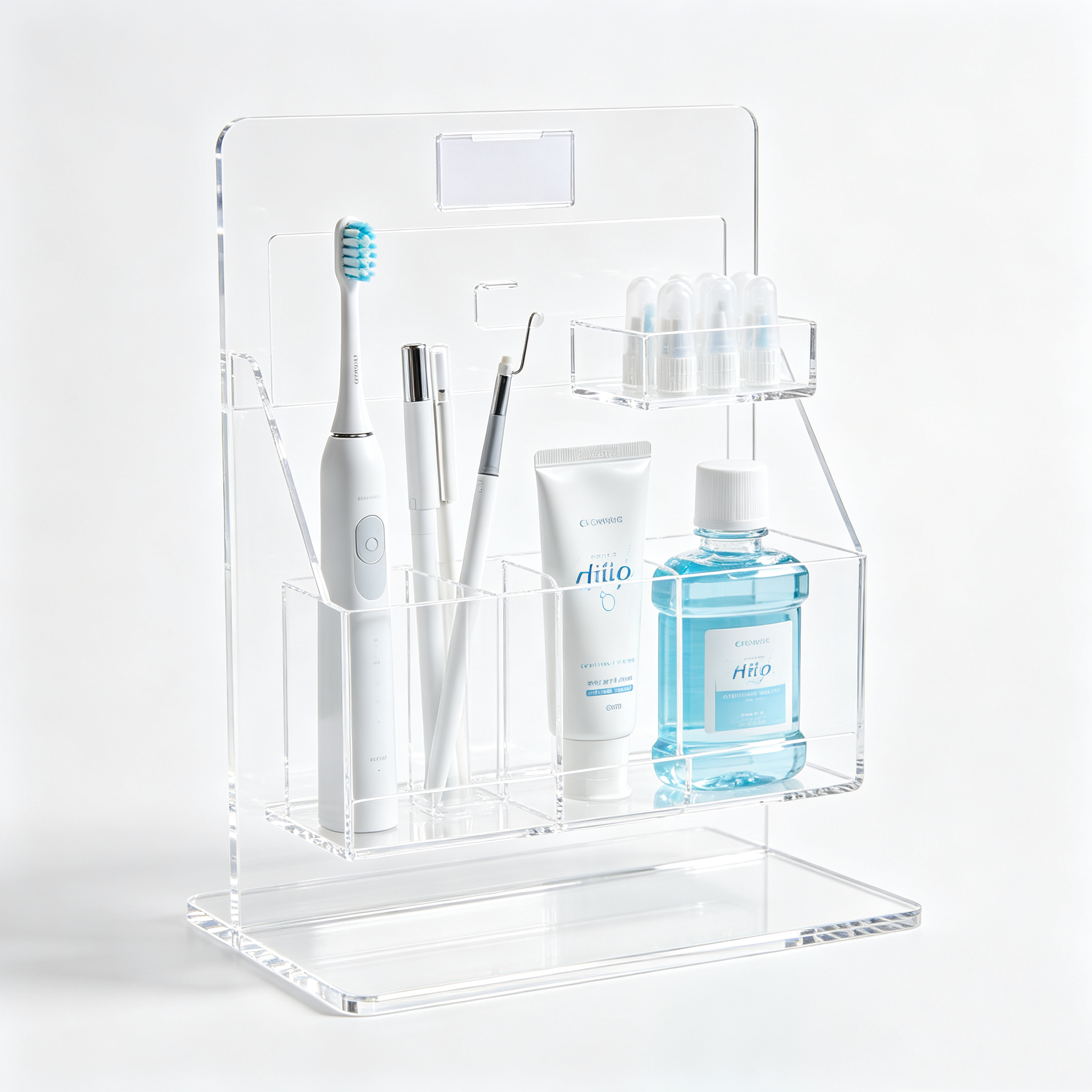 Acrylic Toothbrush & Toiletries Display Holder