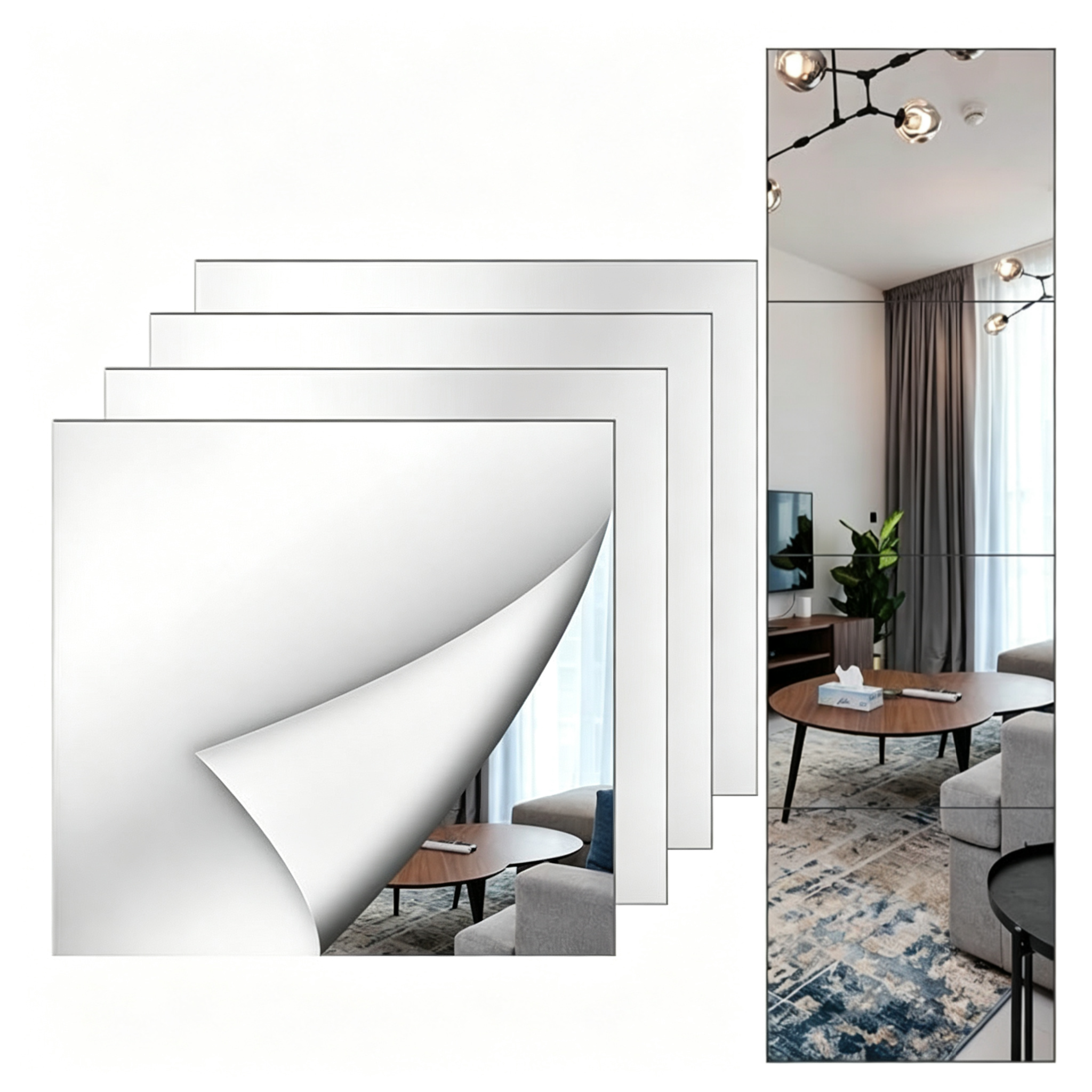 Acrylic wall-mounted mirror sheet