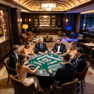 Celestial Mahjong Rack in a Western Private Club