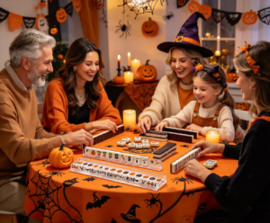 Halloween Mahjong Party with Friends
