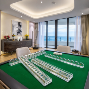 Peacock Mahjong Rack in a Seaside Game Room