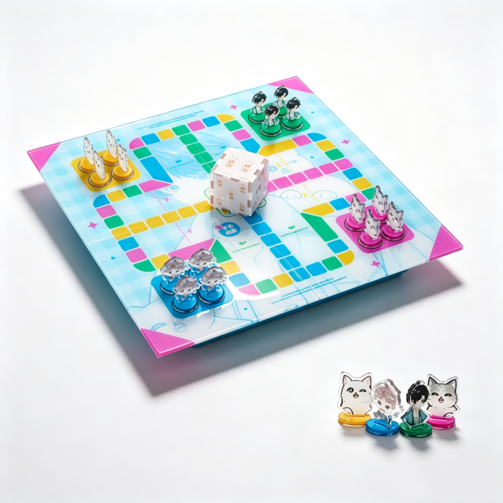 acrylic cartoon flying chess