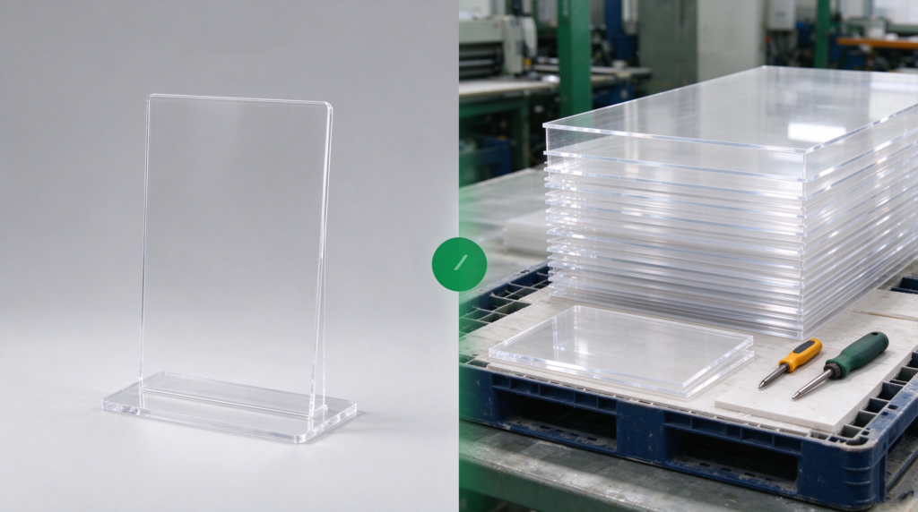Acrylic display sample vs mass production