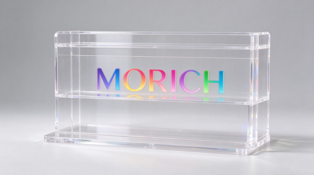 Clear acrylic and colorful UV logo
