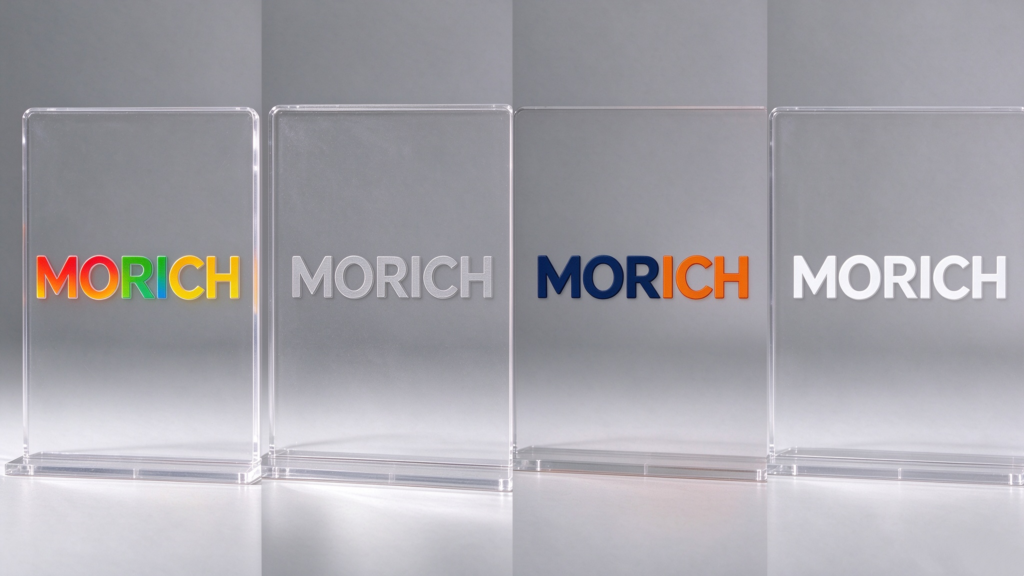different logo effect on acrylic