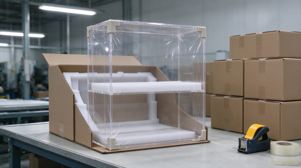 Custom packaging solution to reduce acrylic shipping risks