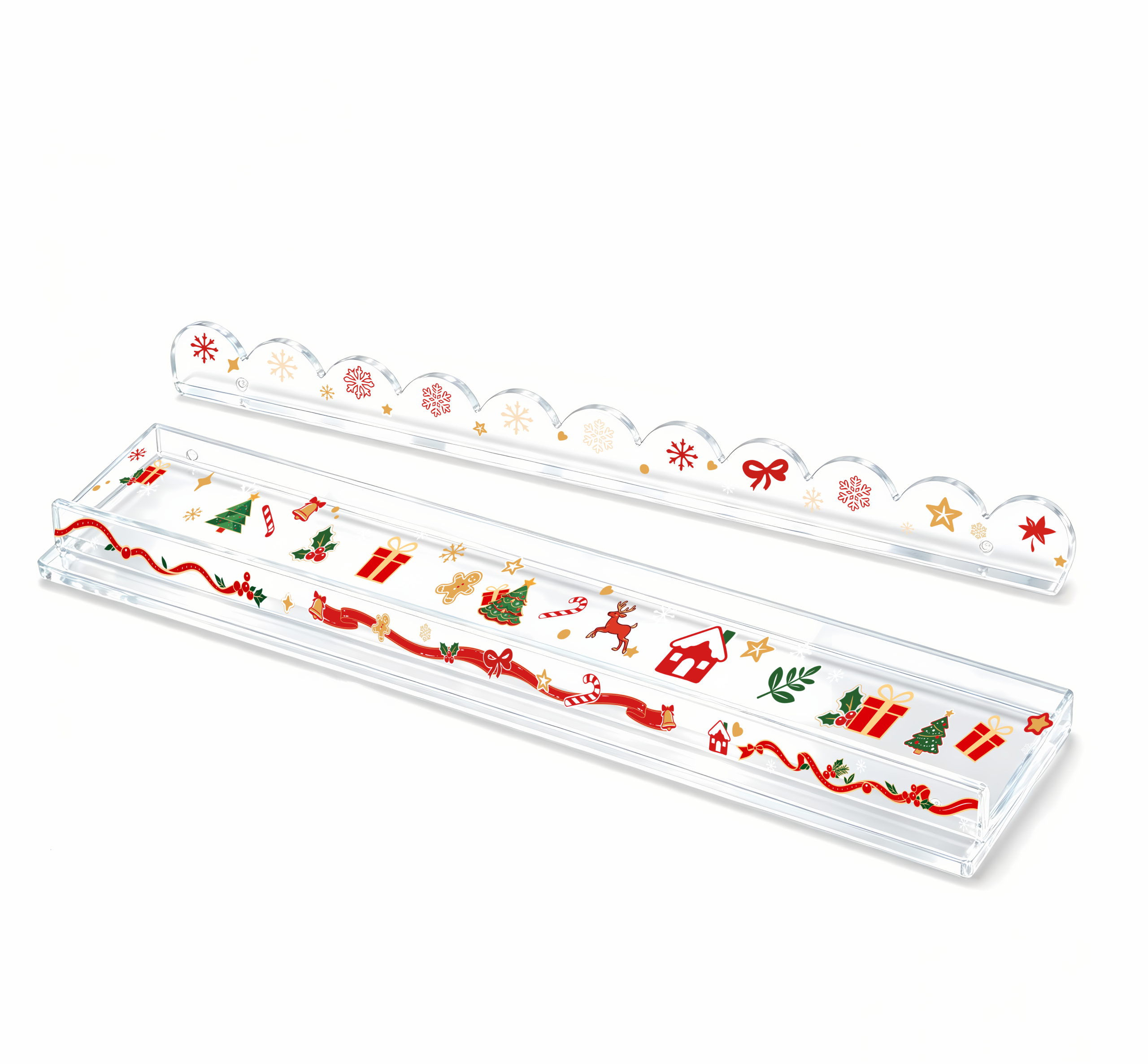 Acrylic Mahjong Rack with Pusher‑Christmas