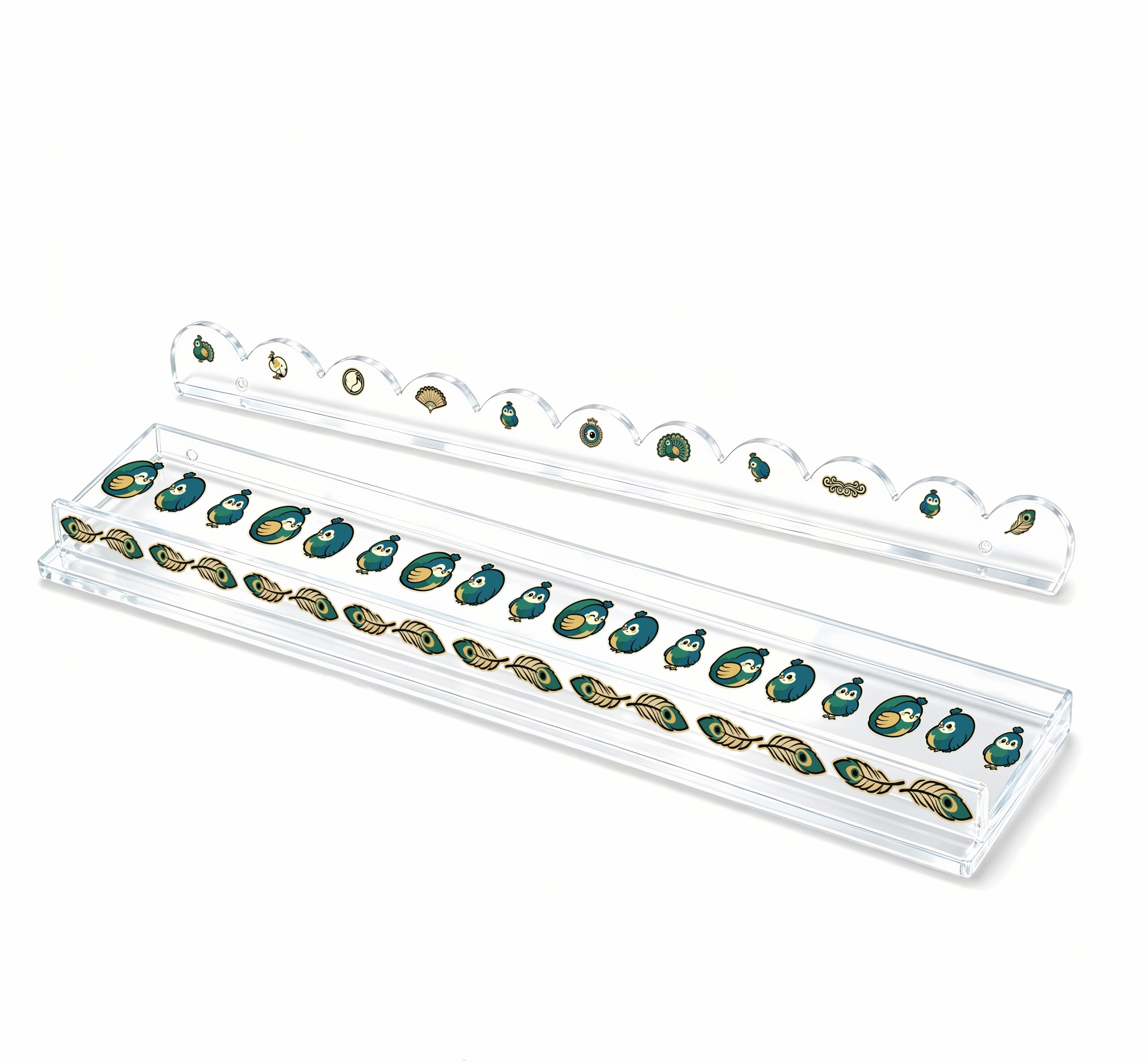 Acrylic Mahjong Rack with Pusher‑Peacock