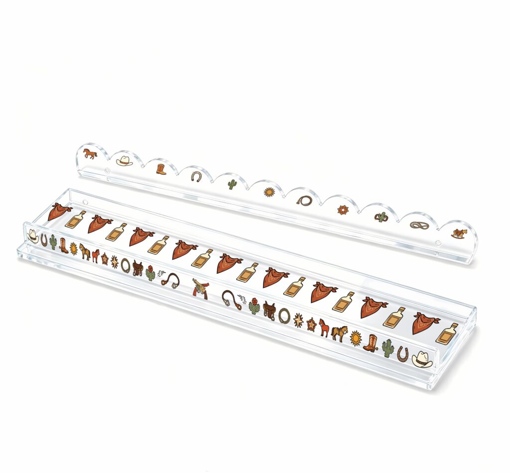 Acrylic Mahjong Rack with Pusher‑Cowboy