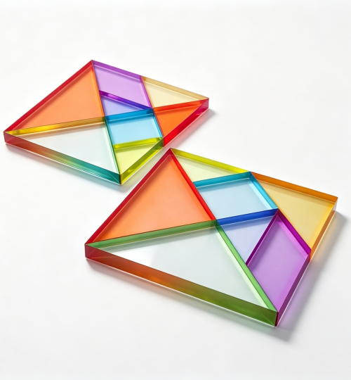 Acrylic colored building blocks