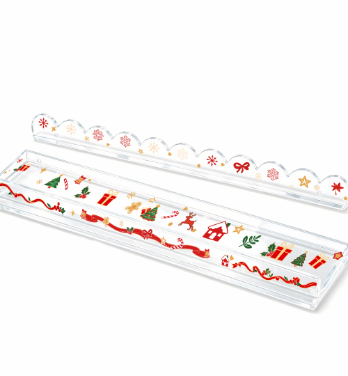 Acrylic Mahjong Rack with Pusher‑Christmas