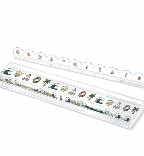 Acrylic Mahjong Rack with Pusher‑Ocean Beach